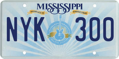 MS license plate NYK300