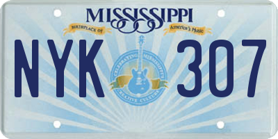 MS license plate NYK307