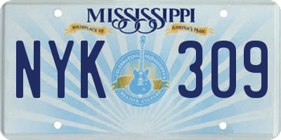 MS license plate NYK309