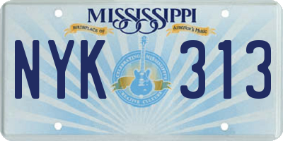 MS license plate NYK313