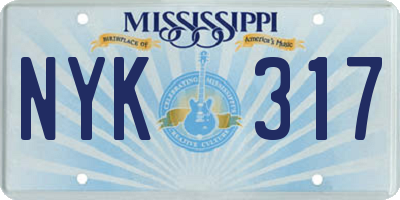 MS license plate NYK317