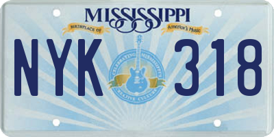 MS license plate NYK318