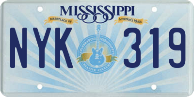 MS license plate NYK319