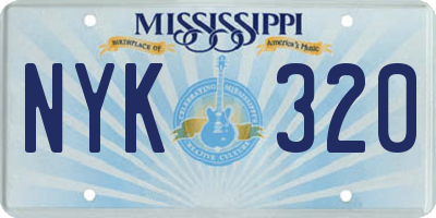 MS license plate NYK320