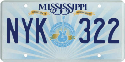 MS license plate NYK322