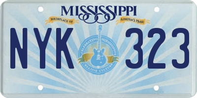 MS license plate NYK323