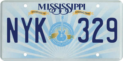 MS license plate NYK329