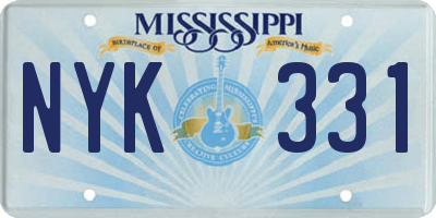 MS license plate NYK331