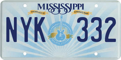 MS license plate NYK332