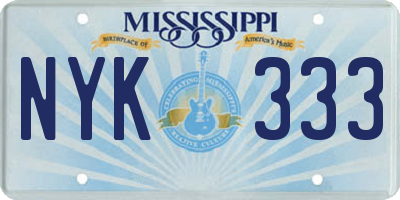 MS license plate NYK333
