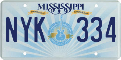 MS license plate NYK334