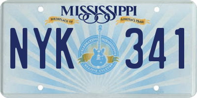 MS license plate NYK341
