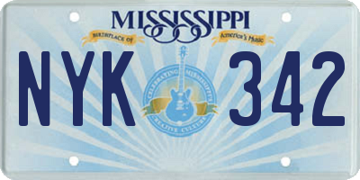 MS license plate NYK342