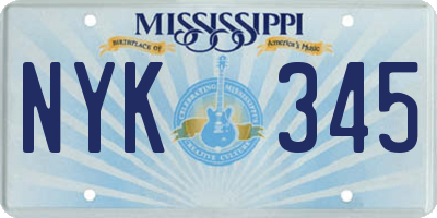 MS license plate NYK345