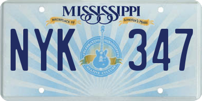 MS license plate NYK347