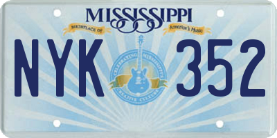 MS license plate NYK352