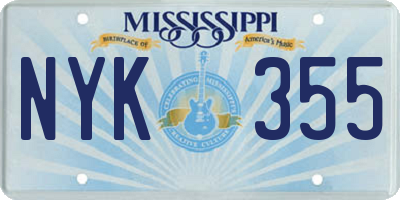 MS license plate NYK355