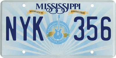 MS license plate NYK356