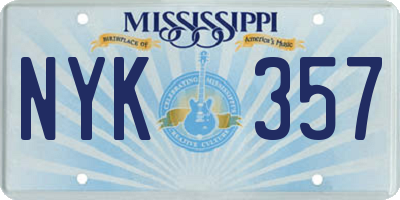 MS license plate NYK357