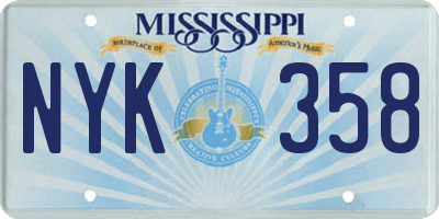 MS license plate NYK358