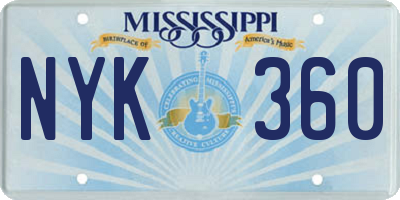 MS license plate NYK360