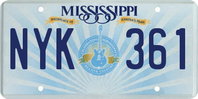 MS license plate NYK361