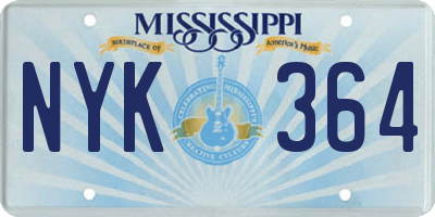 MS license plate NYK364
