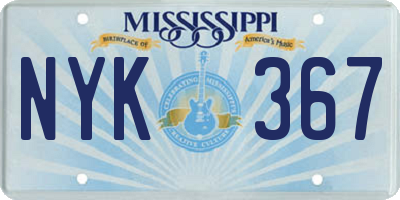 MS license plate NYK367
