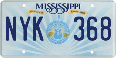 MS license plate NYK368