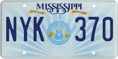 MS license plate NYK370