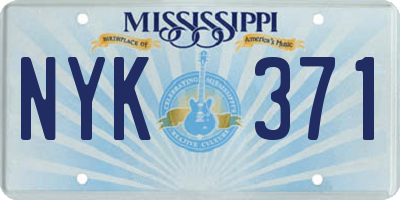 MS license plate NYK371