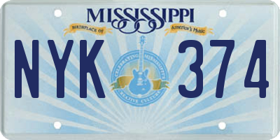MS license plate NYK374