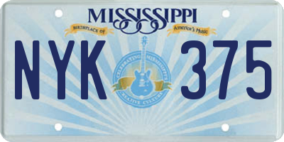 MS license plate NYK375