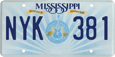 MS license plate NYK381