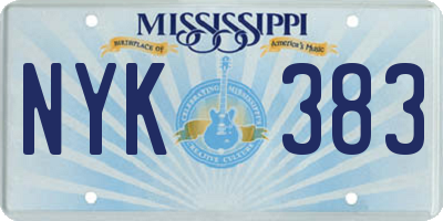 MS license plate NYK383