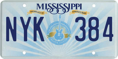 MS license plate NYK384