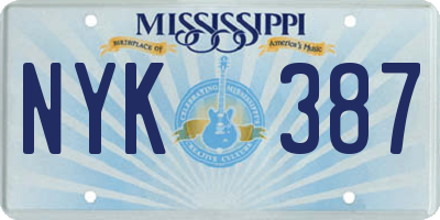 MS license plate NYK387