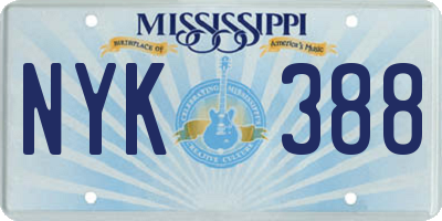 MS license plate NYK388