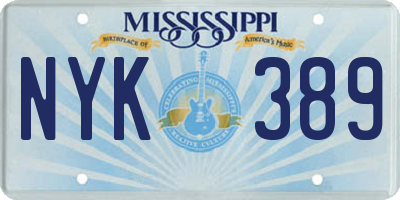 MS license plate NYK389