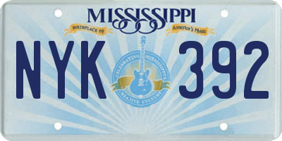 MS license plate NYK392