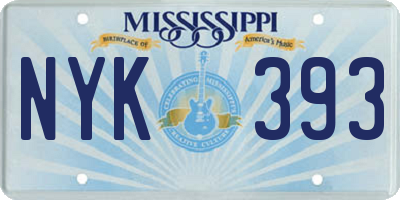 MS license plate NYK393