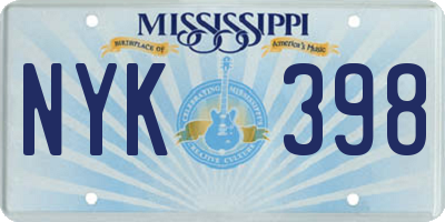 MS license plate NYK398