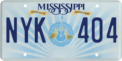 MS license plate NYK404