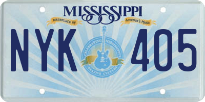 MS license plate NYK405