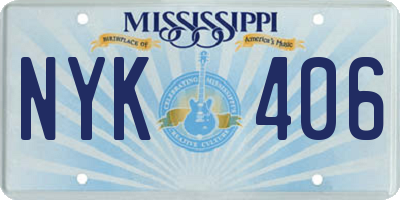 MS license plate NYK406