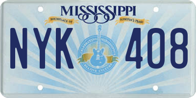 MS license plate NYK408