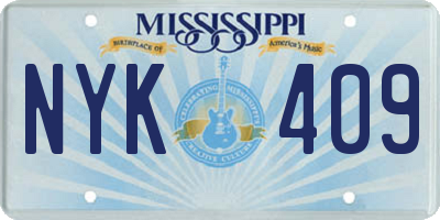 MS license plate NYK409