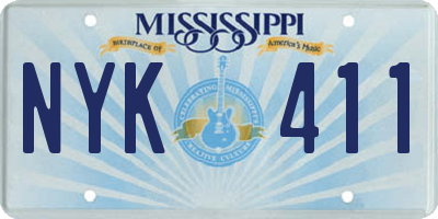 MS license plate NYK411