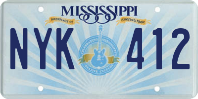 MS license plate NYK412