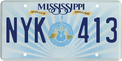 MS license plate NYK413